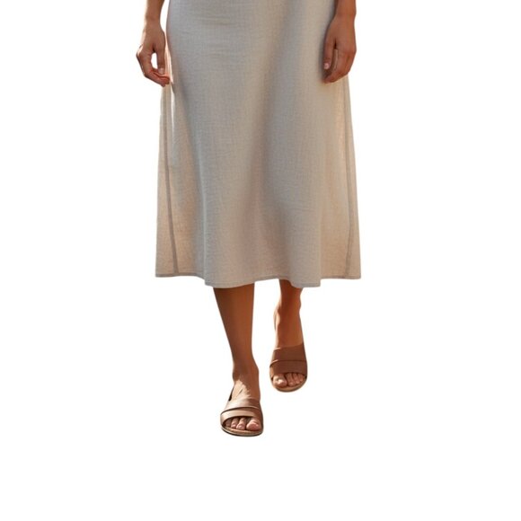 Lucky Brand Fentin 2 Flat Leather Sandals Latte Brown Size 9 Neutral Coastal - Picture 1 of 12